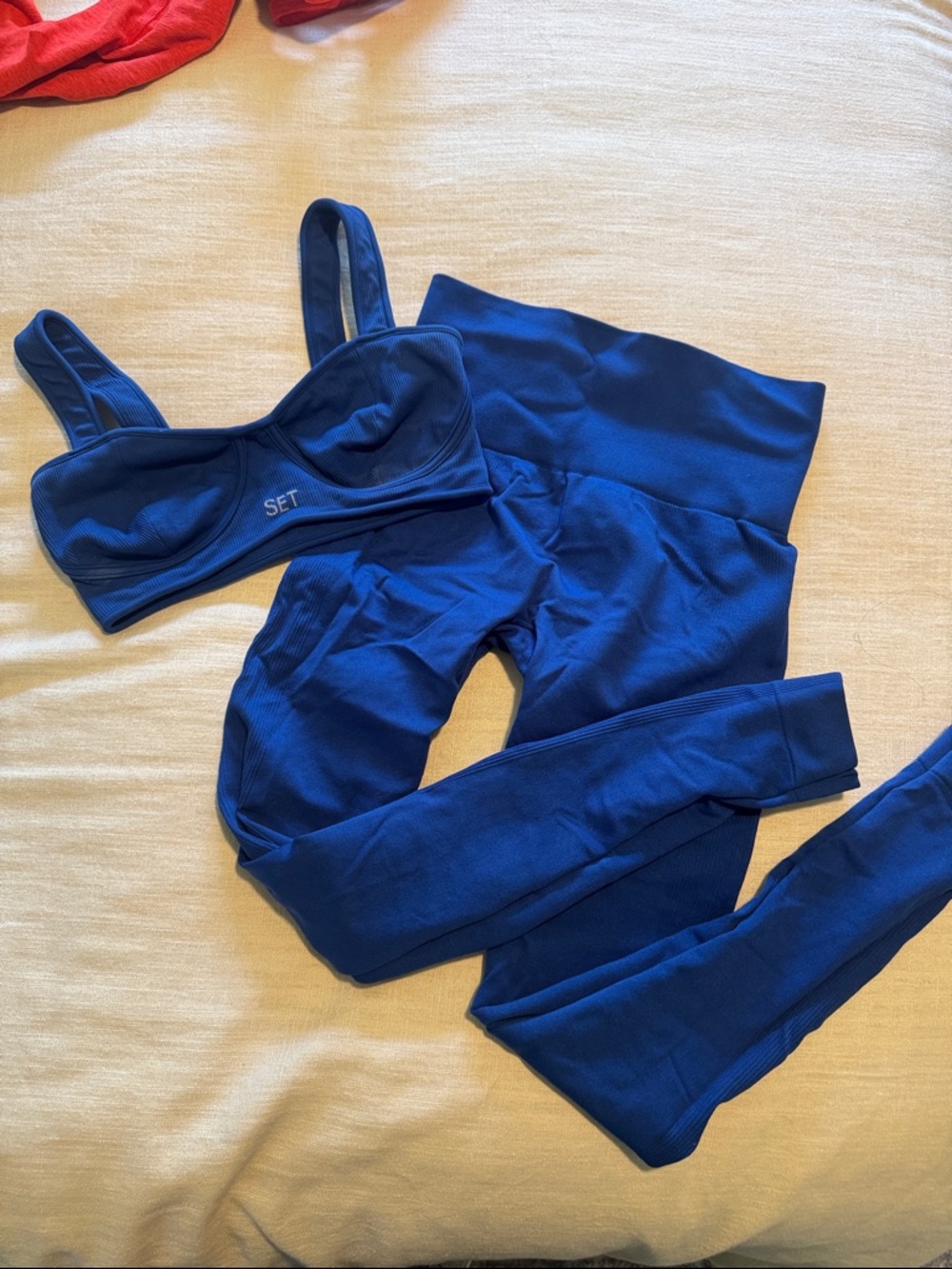 Women's Seamless Bra & Legging Set in Royal Blue small